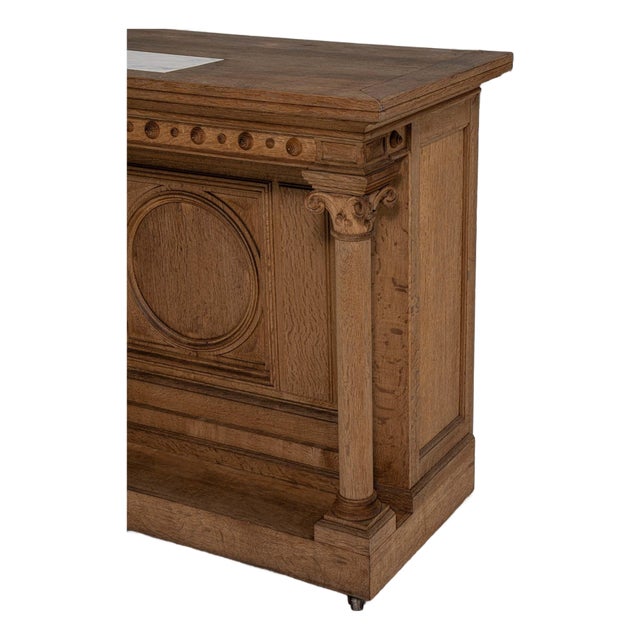 19th Century France Renaissance Amber Wood Console Table For Sale