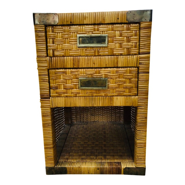 Vintage Bamboo Nightstand Chairish