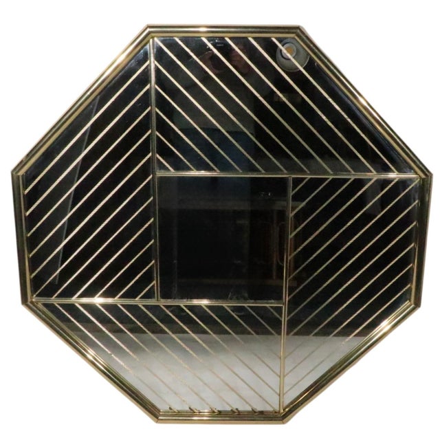 Mid-Century Modern Groovy 1980's Octagonal Wall Mirror For Sale - Image 3 of 6