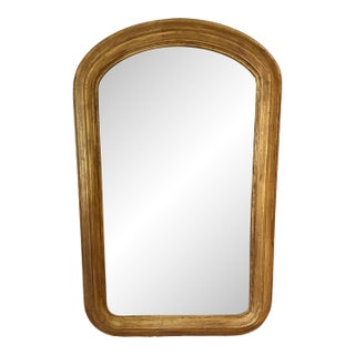 Late 19th Century French Louis Philippe Arch Top 23k Oil Gilt Wood Mirror Frame For Sale