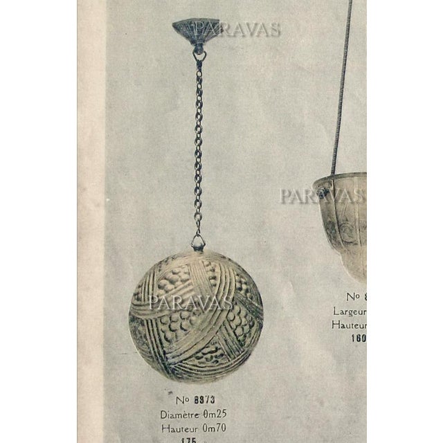 French Art Deco Pendant Light by Hettier & Vincent 1925 France - A Pair For Sale - Image 10 of 12