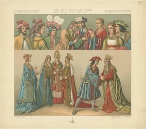 Racinet, European 15th-16th Century Costumes, Paper
