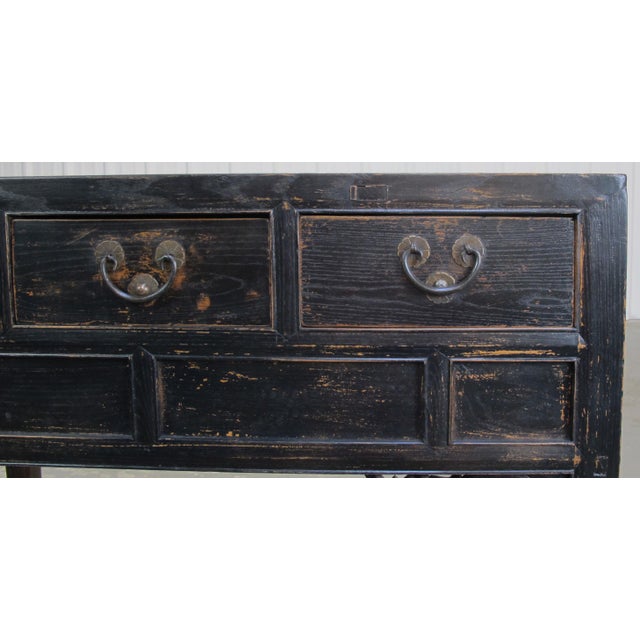 Antique Chinese 40" Three-Drawer Console Table For Sale - Image 4 of 9