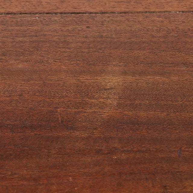 Wood 20th Century Renaissance Revival Walnut Inlay Accent Table With Trestle Base For Sale - Image 7 of 9