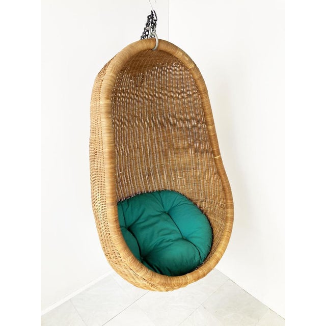 Boho Chic Vintage Hanging Egg Chair attributed to Nanna Ditzel, 1960s For Sale - Image 3 of 12