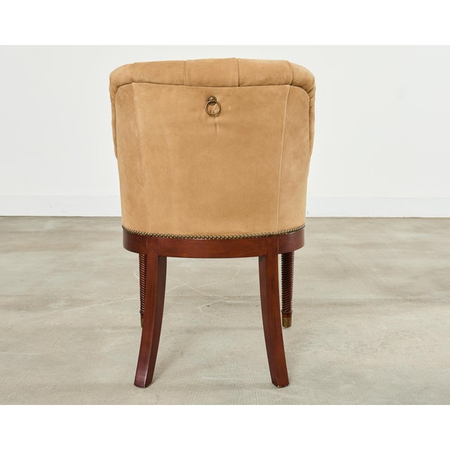 Ralph Lauren Regency Style Tufted Suede Mayfair Chair For Sale - Image 17 of 17