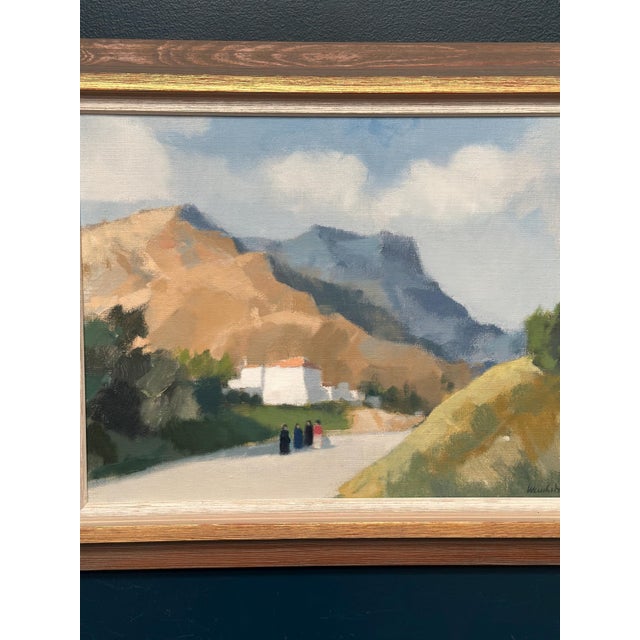 Mid-Century Modern Stig Wernheden, Greek Landscape, 1960s, Oil on Canvas, Framed For Sale - Image 3 of 18