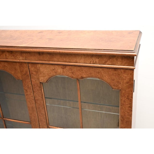 Wood Antique Burr Walnut Bookcase, 1930s For Sale - Image 7 of 8