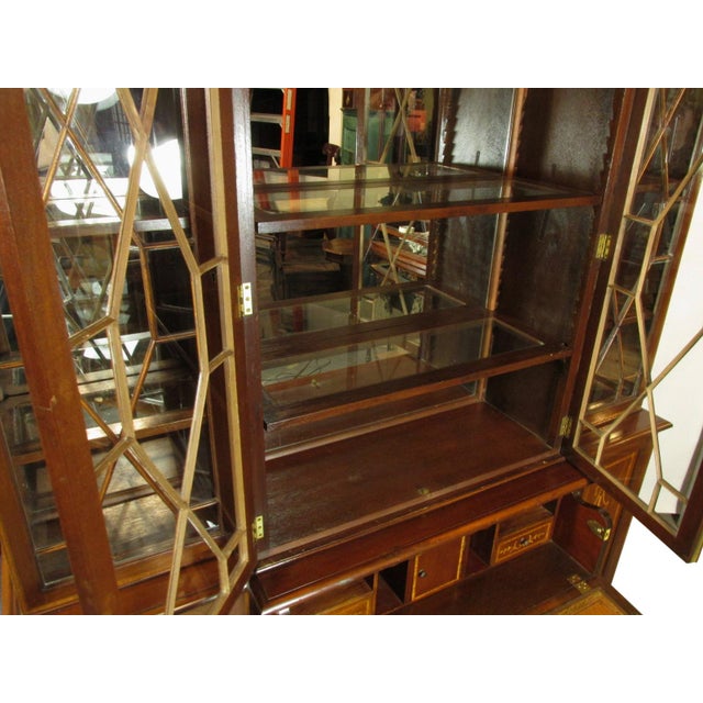 Mid 20th Century Edwardian Inlaid Breakfront For Sale In Boston - Image 6 of 13