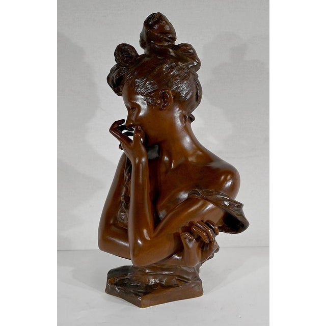 G. Van Der Straeten, Mischievous Young Woman, 1890s, Bronze For Sale - Image 17 of 18