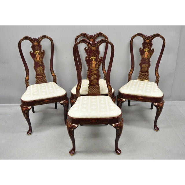 Vintage Mid Century Hickory MFG Queen Anne Dining Side Chairs Set of 4