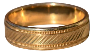 The Rocco: 14 K Yellow Gold Engraved Wedding Eternity Band