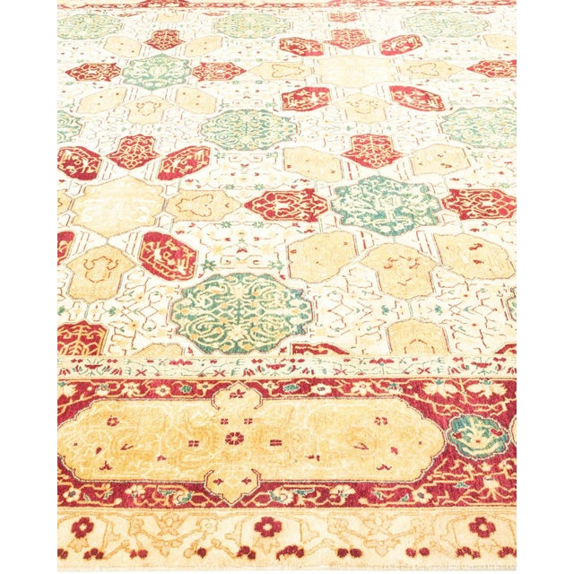 Solo Rugs Mogul, One-of-a-Kind Hand-Knotted Area Rug in Ivory, 8' 3" x 10' 1" For Sale - Image 4 of 8