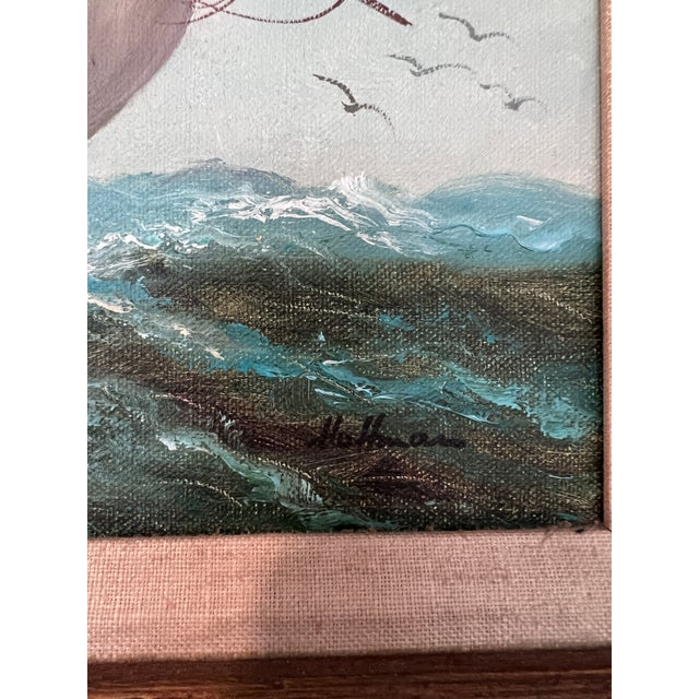 Late 20th Century Majestic Tall Ship Original Oil Painting on Canvas – Signed Hoffman – Framed For Sale - Image 4 of 7