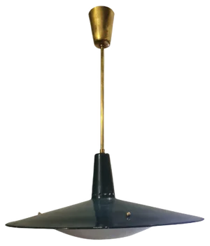 Brass & Glass Ceiling Light from Stilnovo, 1950s