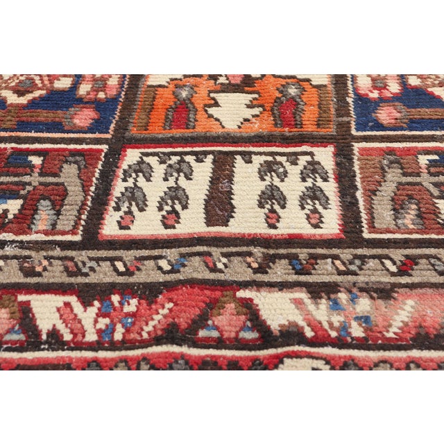 Mid 20th Century Vintage Persian Lori Checkerboard Rug - 04'10 X 06'03 For Sale - Image 5 of 9