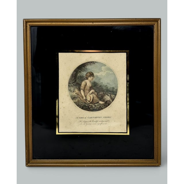 Traditional Antique Regency Pair Hand Colored Stipple Engravings Children Richard Westal 18Ct For Sale - Image 3 of 8
