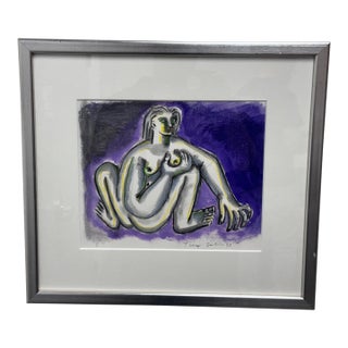 Circa 1999 Timo Solin Framed Ink Wash/ Water Color For Sale