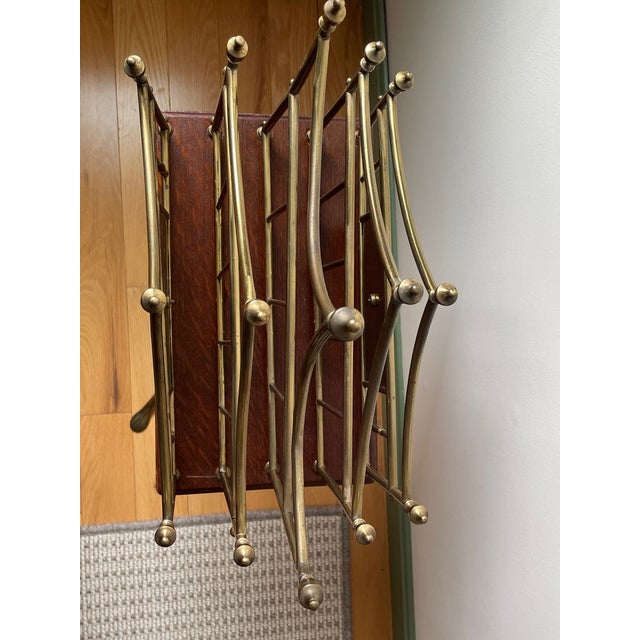 Antique Edwardian Newspaper Magazine Stand, Hepplewhite Plate, Oak, Brass, Circa 1900’s For Sale - Image 10 of 17