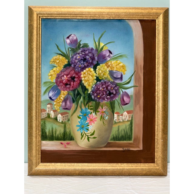 Vintage Still Life Oil Painting in Gold Frame - Signed by Artist For Sale - Image 11 of 11