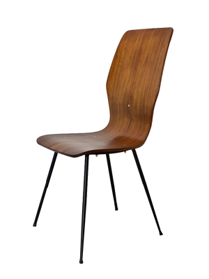 Vintage Curved Plywood Chairs, Set of 6