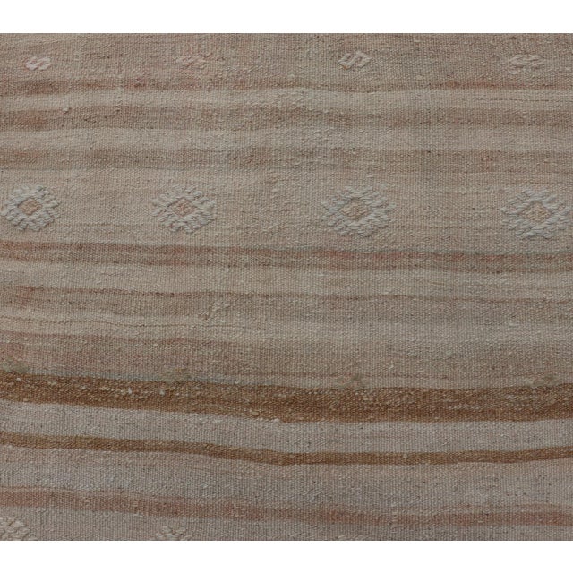 Turkish Vintage Kilim Stripe Runner in Earth Tones 2'5" X6'4" For Sale - Image 12 of 17