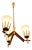Mid-Century Scandinavian Chandelier in Wood, Brass and Opaline Glass, 1950s For Sale