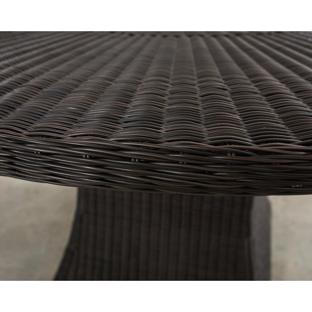 Wood McGuire Woven Resin Wicker Garden Dining Table For Sale - Image 7 of 11