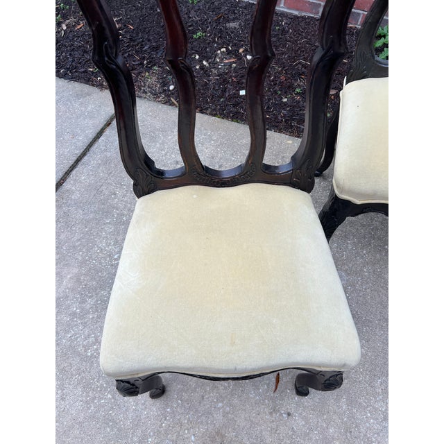 French 1920s French Louis XV Style Oak Dining Chairs- Set of 4 For Sale - Image 3 of 12