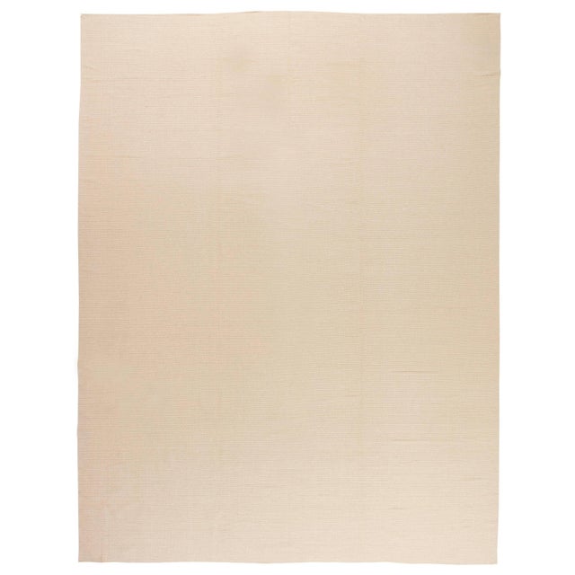 Modern Solid Beige Flat-Weave Rug by Doris Leslie Blau For Sale