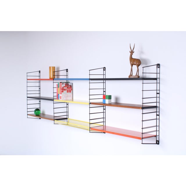 Black Modular Metal Wall Rack by A.D. Dekker for Tomado, 1950s, Set of 13 For Sale - Image 8 of 18