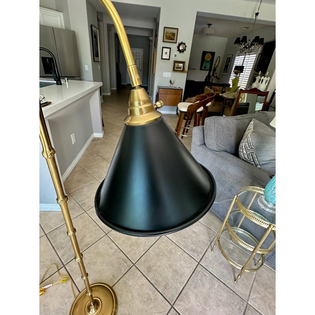 Late 20th Century Frederick CooperSolid Brass Faux Bamboo Floor Lamp For Sale - Image 13 of 17