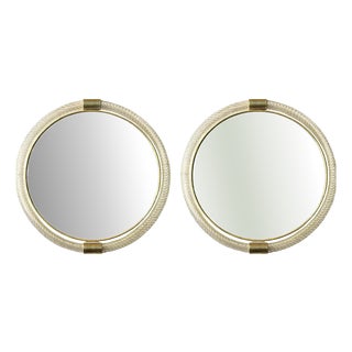 Venetian Torciglione Murano Glass Wall Mirrors with Gold Leaf Detailing by Simoeng, Set of 2 For Sale
