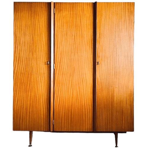 Vintage Danish Three-Door Wardrobe in Teak, 1960s For Sale - Image 10 of 10