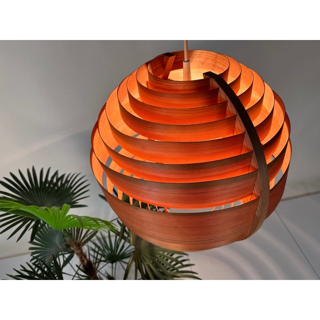 Large Spherical Hanging Lamp in Pine Veneer by Hans-Agne Jakobsson for Ellyset, 1960s For Sale - Image 18 of 18