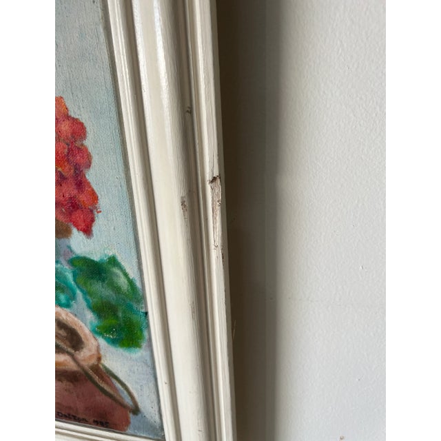 1980's Toni Dalton Window Flowers Still Life Oil Painting, Framed For Sale - Image 11 of 13