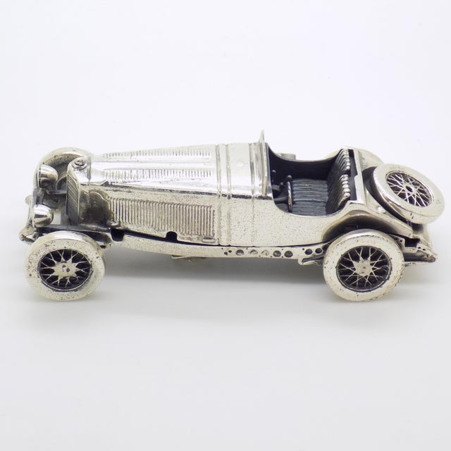 Vintage Italian Handmade Genuine Sterling Silver 925 Mercedes SSKL Classic Car Figurine, 1980s For Sale - Image 3 of 16
