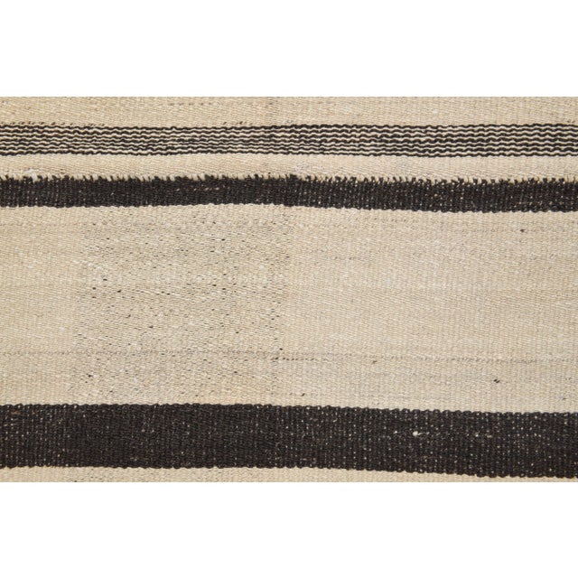 Beige Vintage Turkish Hand-Knotted Wool Cotton Beige Kilim Area Rug For Sale - Image 8 of 11