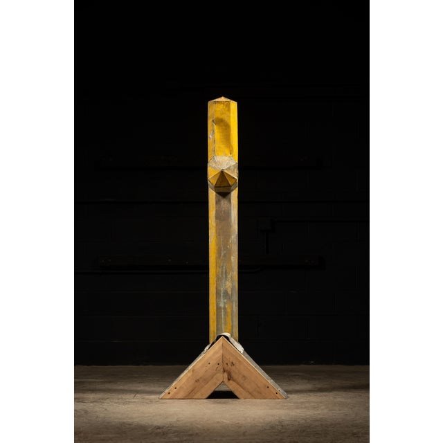 Mid 20th Century Large Vintage Painted Tin Cross For Sale - Image 5 of 7