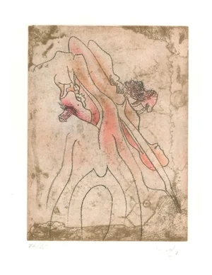 Untitled Plate 2 from Paroles Peintes Suite - 1970s - Sebastián Matta 1971
