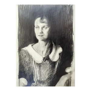 Vintage Pencil Portrait Drawing by Marilyn Lanfear