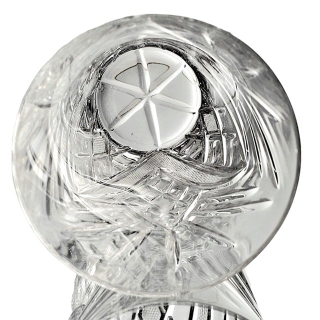Mid 20th Century Vintage Cut Crystal Highball Tumbler With Etched Diamond Pattern, 5” For Sale - Image 5 of 6