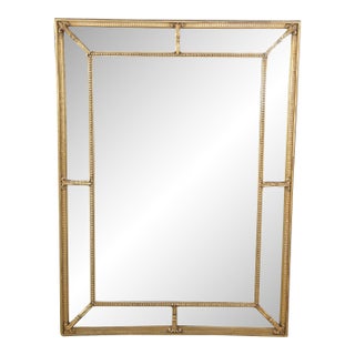 Vintage English Regency Style Giltwood Rectangular Divided Wall Mantel Mirror For Sale