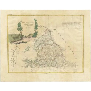 Antique Map of Northern England and Wales by Zatta, 1784 For Sale