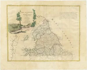 Antique Map of Northern England and Wales by Zatta, 1784