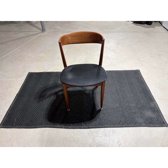 Black 1960s Teak and Leather Dining Chairs by Bramin - Set of 3 For Sale - Image 8 of 8