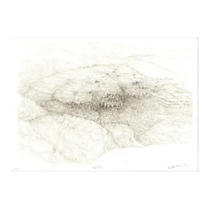 1982 Raffi Kaiser 'On the Edge of Mordor' Contemporary Black & White,Brown Lithograph