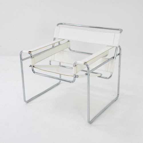 Mid-Century White B3 Wassily Lounge Chair by Marcel Breuer for Gavina, 1980s For Sale - Image 11 of 11