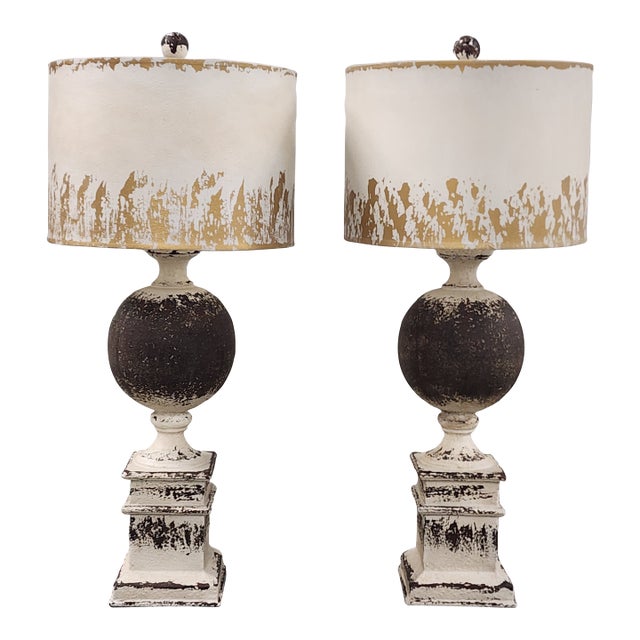 Farmhouse Style Baluster Form Lamps- A Pair For Sale