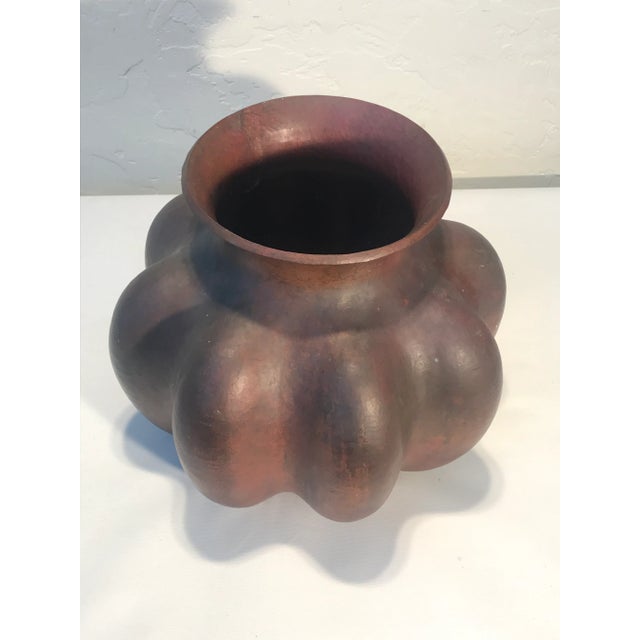 1940s Mid 20th Century Mexican Hammered Copper Gourd Vessel For Sale - Image 5 of 8